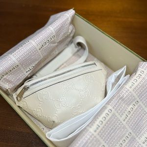 Brand New In Box White Leather Gucci Belt Bag